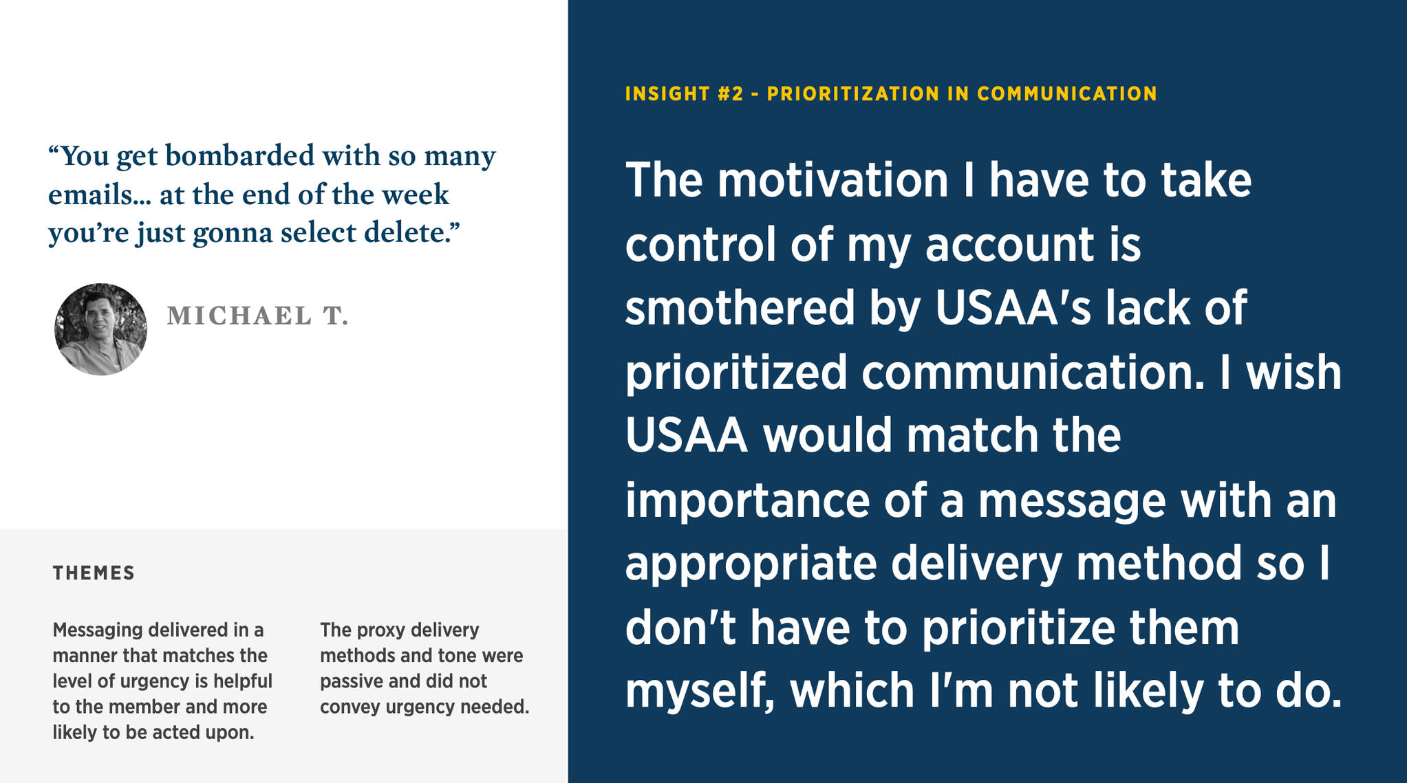 One of the insights we derived from the discovery research