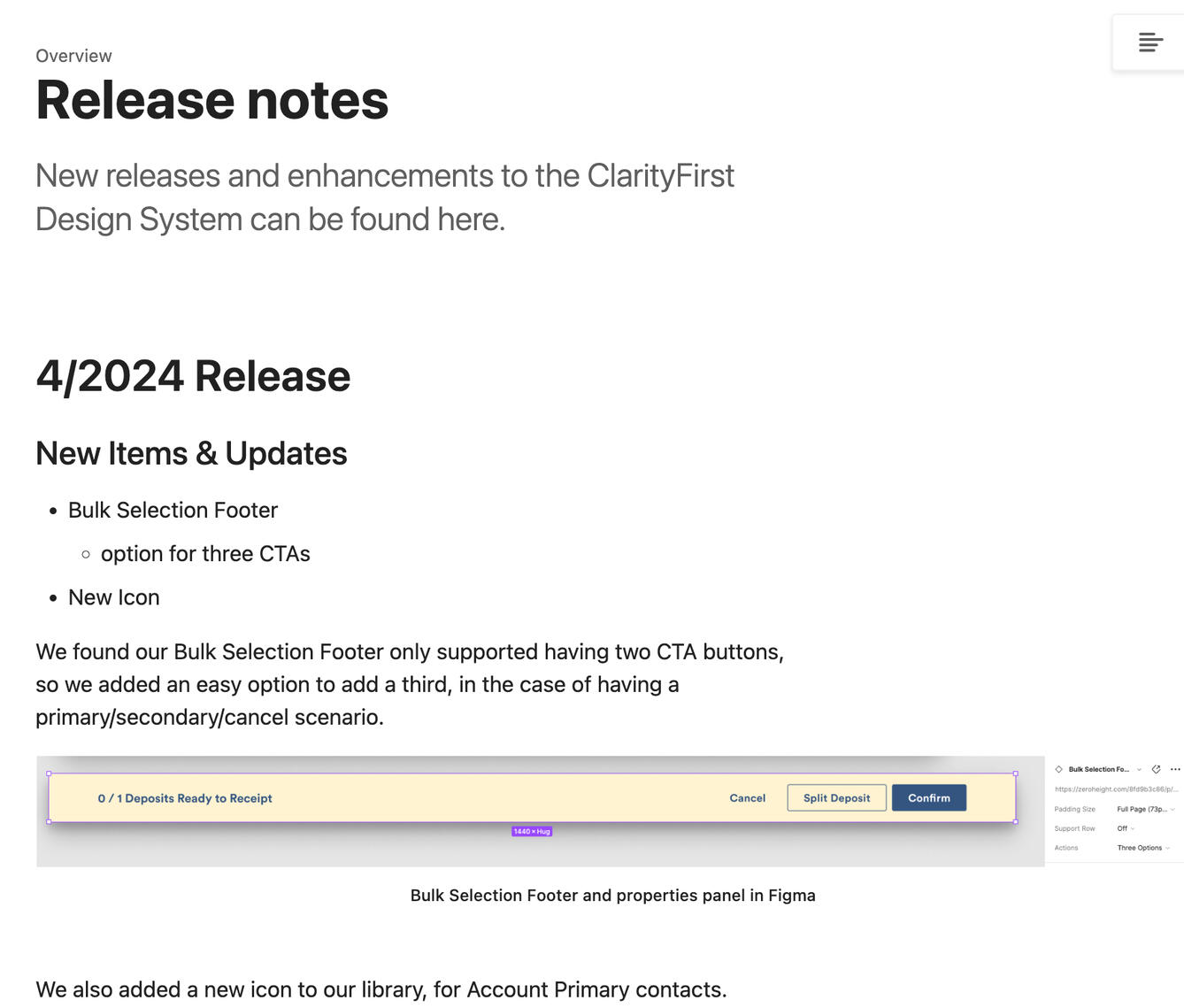 Design system documentation